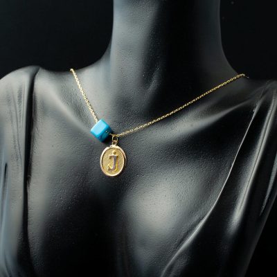 J Harfi Oval Altın Kolye - 14K - 1.24g - EZ Gold