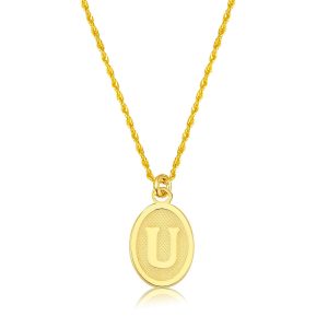 U Lettrei Ovale Or Collier