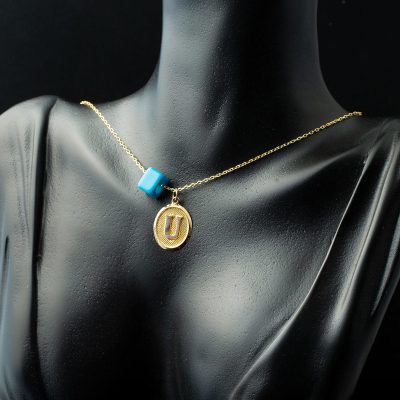 U Harfi Oval Altın Kolye - 14K - 1.24g - EZ Gold