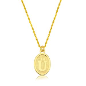 Ü Letteri Oval Gold Necklace