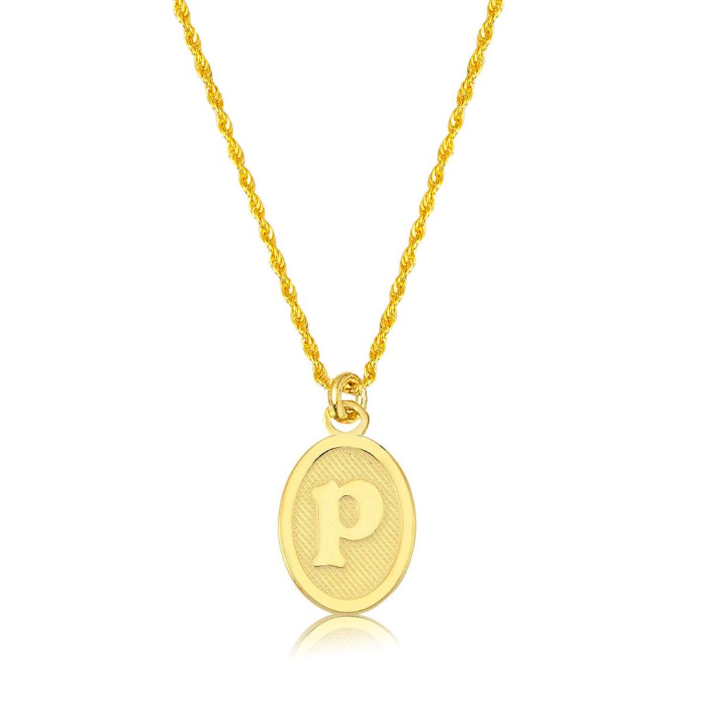 P Lettrei Ovale Or Collier