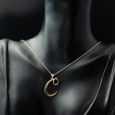 C Harfi 14 Ayar Altın Kolye - 14K - 2.82g - EZ Gold