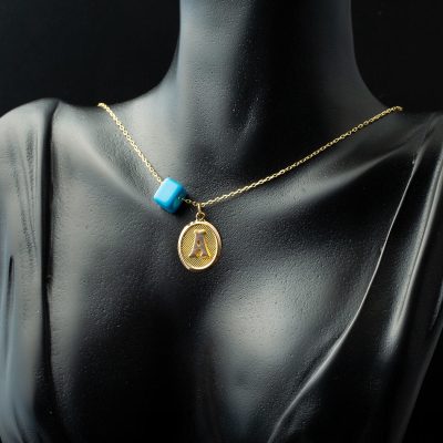 A Harfi Oval Altın Kolye - 14K - 1.28g - EZ Gold