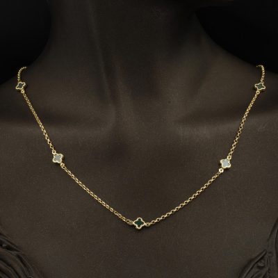Zümrüt Sedefi 14 Carats Van Cleef Or Collier - 14K - 4.55g - EZ Gold