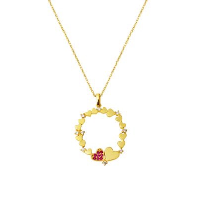 Minimal Cœurler Çemberi Or Collier