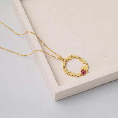 Minimal Cœurler Çemberi Or Collier - 14K - 2.08g - EZ Gold