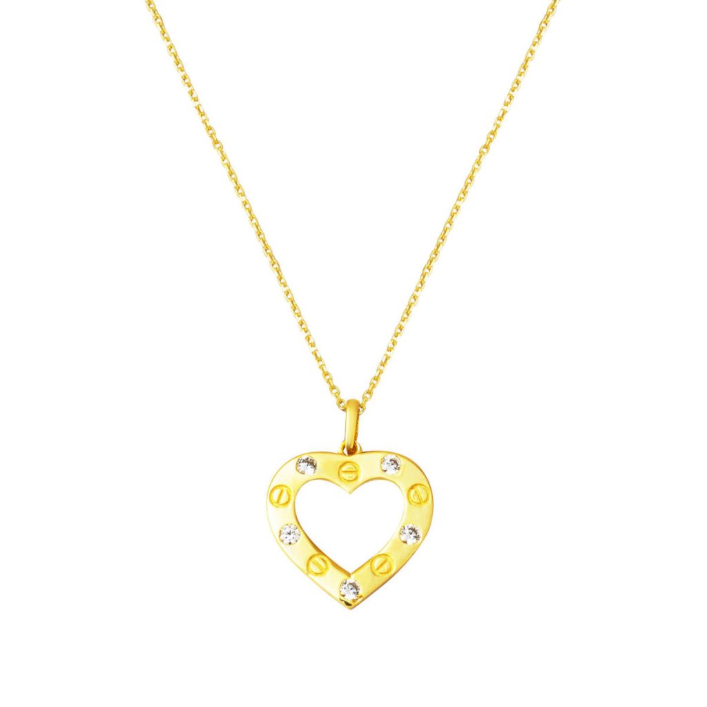 with Screws with Heart Women's Gold Necklace