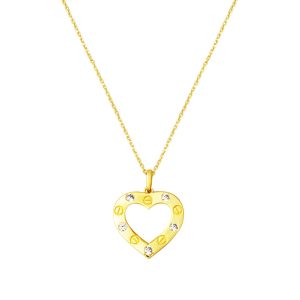 à Vis avec Cœur Femme Or Collier