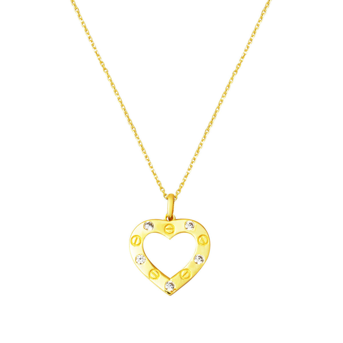 à Vis avec Cœur Femme Or Collier