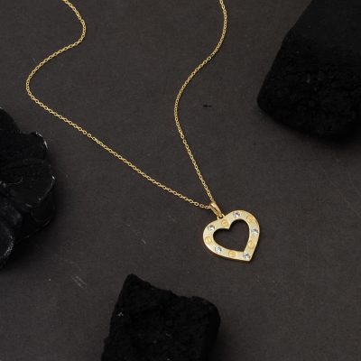 à Vis avec Cœur Femme Or Collier - 14K - 1.96g - EZ Gold