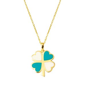 avec Trèfle Spor 14 Carats Or Collier