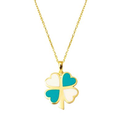 avec Trèfle Spor 14 Carats Or Collier