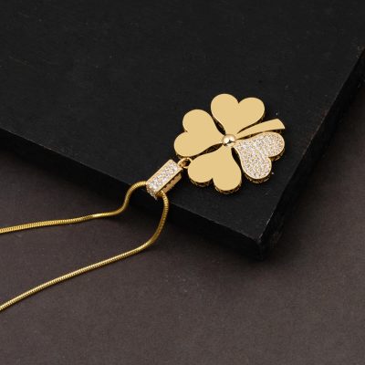 Trèfle 14 Carats Or Collier Büyük boy - 14K - 7.49g - EZ Gold