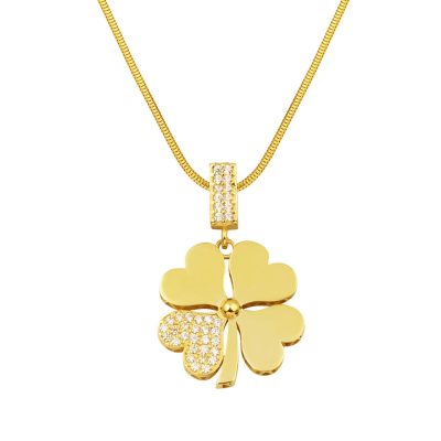 Trèfle Italien Zincirli Or Collier
