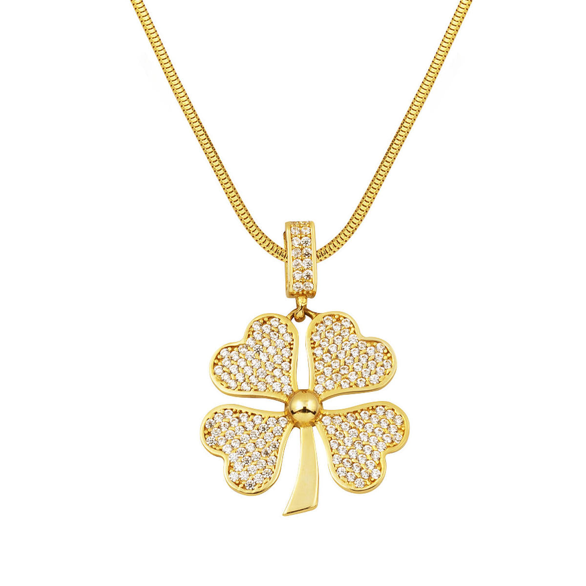 4 Leaflı Clover 14 Karat Gold Necklace