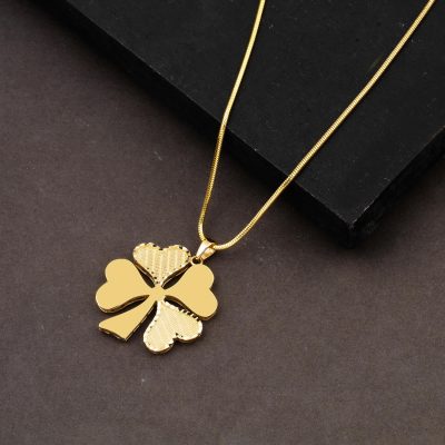 Mesh Desenli Clover Necklace 14K 2,5cm Çaplı - 14K - 6.18g - EZ Gold
