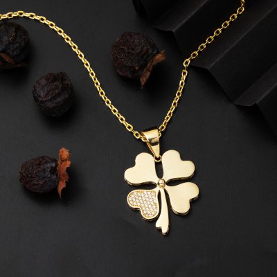 4 Feuillelı Trèfle 14 Carats Or Collier - 14K - 6.9g - EZ Gold