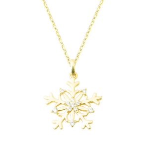 14 Carats Kar Tanesi Or Collier
