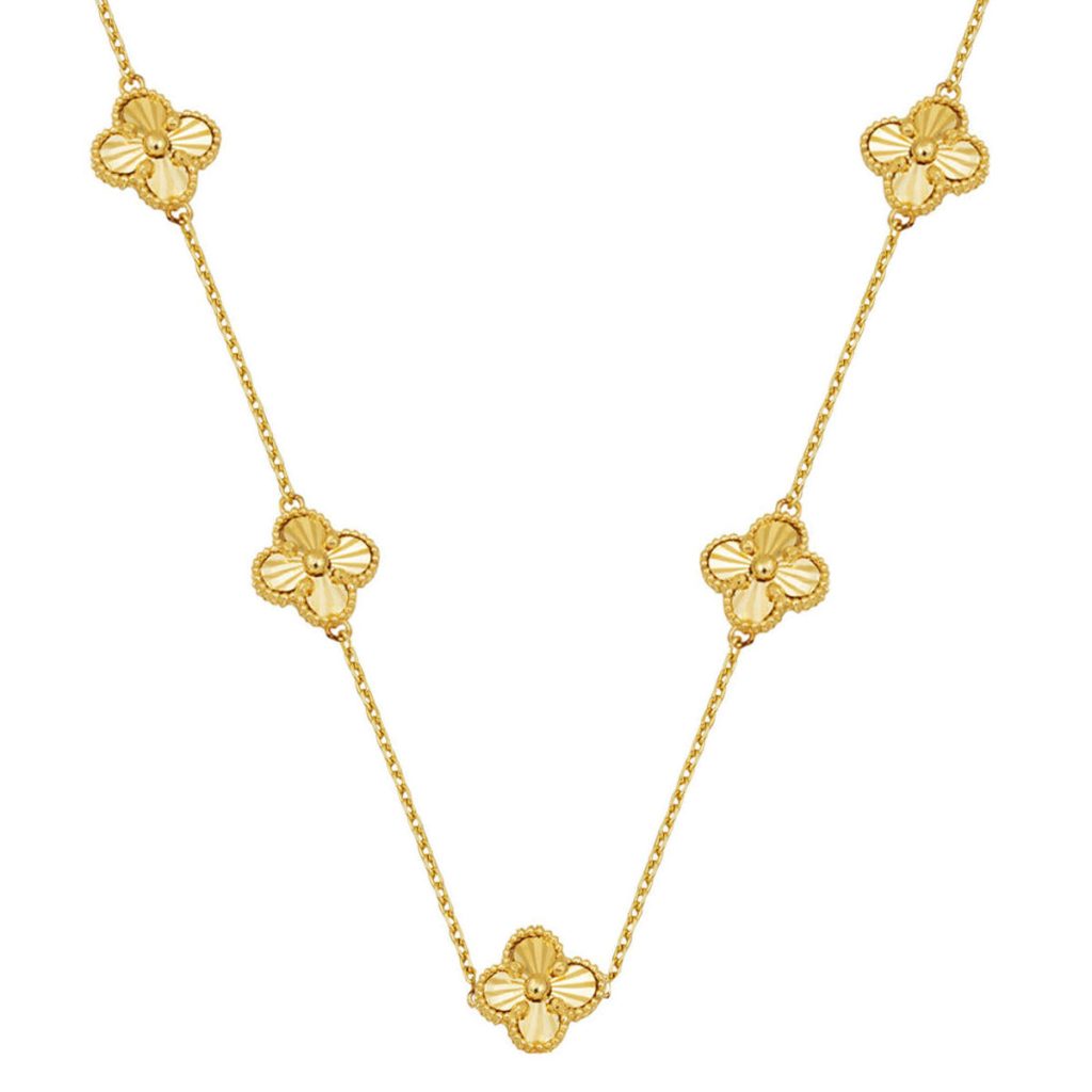 avec Trèfle Spor sans Pierre 14 Carats Or Collier