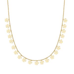 Clover Row 14 Karat Gold Necklace