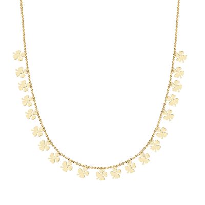 Clover Rows 14K Gold Necklace