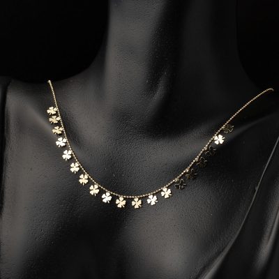 Clover Rows 14K Gold Necklace - 14K - 3.4g - EZ Gold
