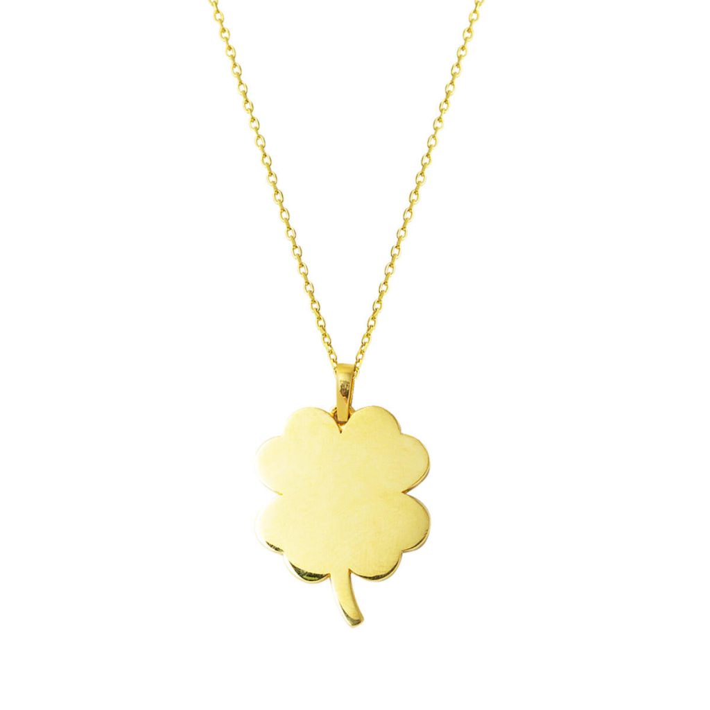 Clover İsim Yazılabilen Gold Necklace