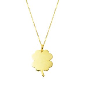 Clover İsim Yazılabilen Gold Necklace