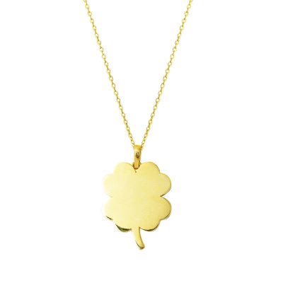 Trèfle İsim Yazılabilen Or Collier