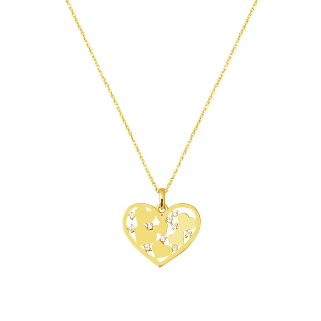 Minimaliste Cœurler Femme Or Collier