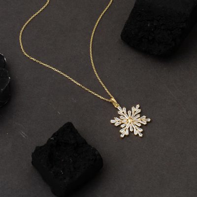 Baguette with Stones Kartanesi Gold Necklace - 14K - 2.3g - EZ Gold