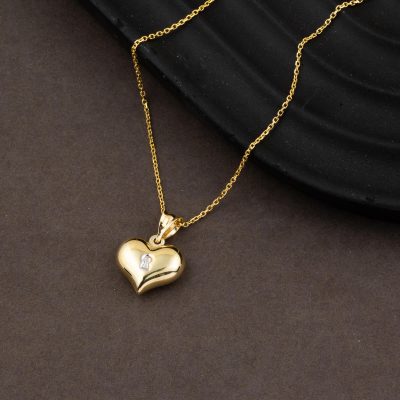 Kilit Desenli Heart 14K Gold Necklace - 14K - 1.6g - EZ Gold