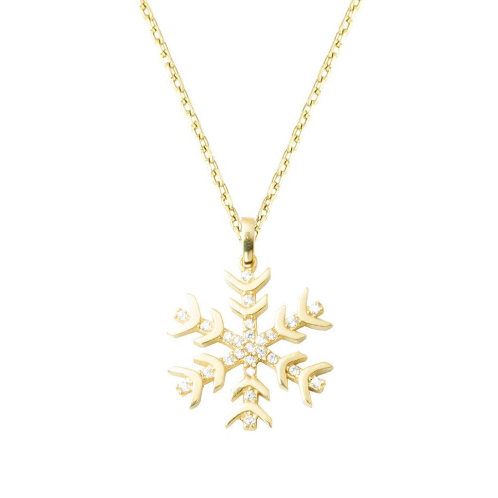 14 Karat Gold Snowflake Necklace