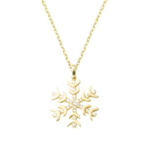 14 Carats Or Flocon Collier