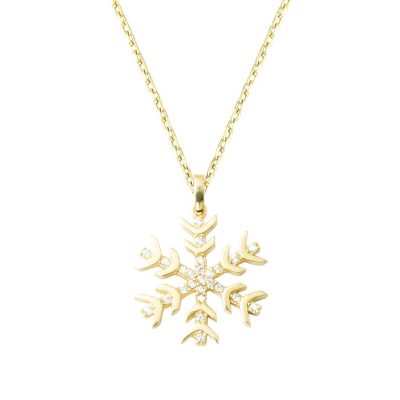 14 Karat Gold Snowflake Necklace