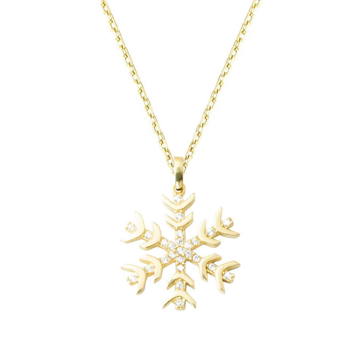 14 Carats Or Flocon Collier