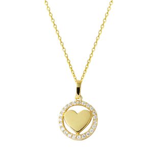 Aşk Çemberi İçinde with Heart Gold Necklace