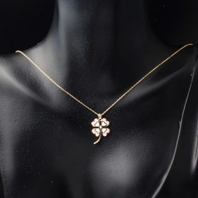 Yonca 14 Ayar Altın Kalpli Kolye - 14K - 2.57g - EZ Gold