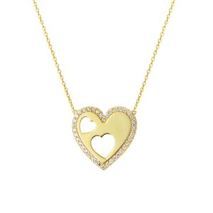 Gold Heart Design Necklace