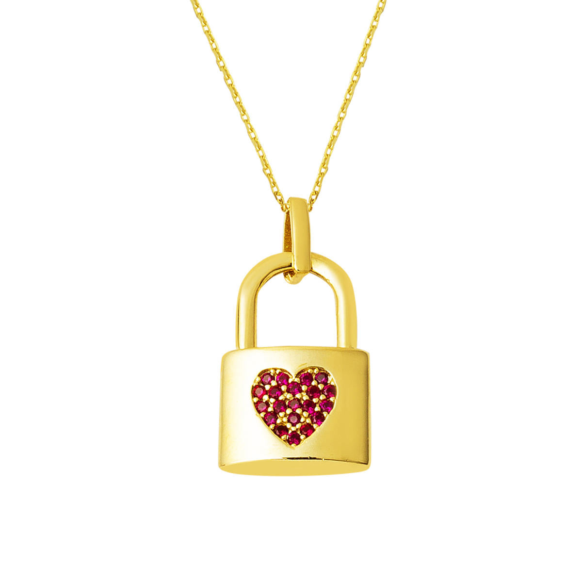 with Heart Asma Kilit Gold Necklace