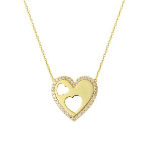 Kalbimin İçinde 2 avec Cœur Or Collier