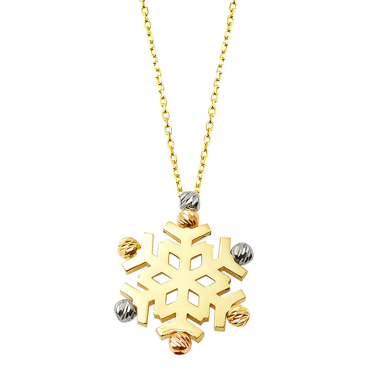 Flocon Boules Or Collier