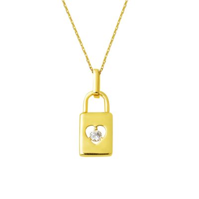 avec Cœur Asma Kilit Or Collier