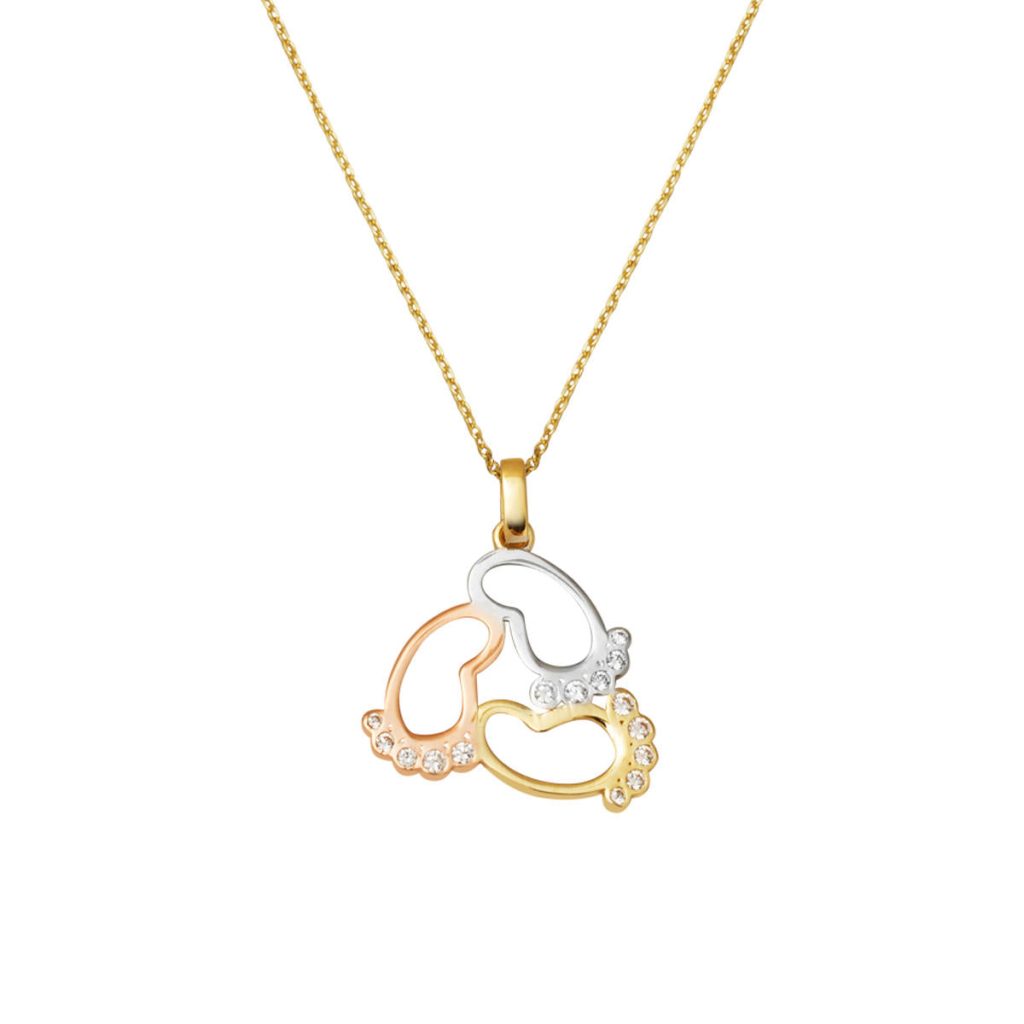 14 Karat 3 Colored Moonaklar Gold Necklace
