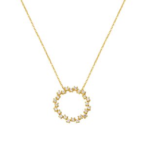 Chakra à Anneaux Solitairelar Or Collier