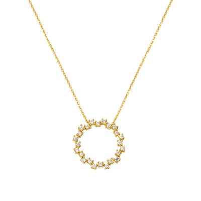 Chakra à Anneaux Solitairelar Or Collier