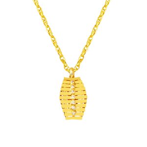 14 Karat Row with Stones Gold Necklace