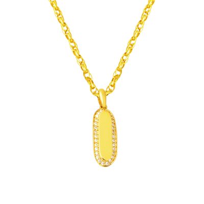 Düz Parlak Spor 14 Carats Or Collier