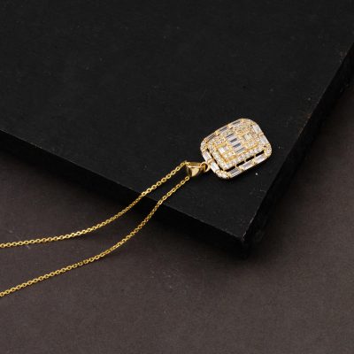 Baguette Designed 14K Spor Gold Necklace - 14K - 2.96g - EZ Gold