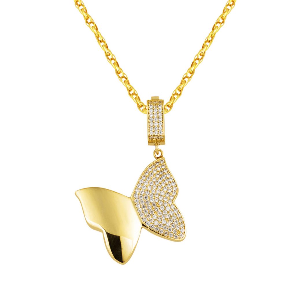 Butterfly Model 14 Karat Braided Chain Necklace